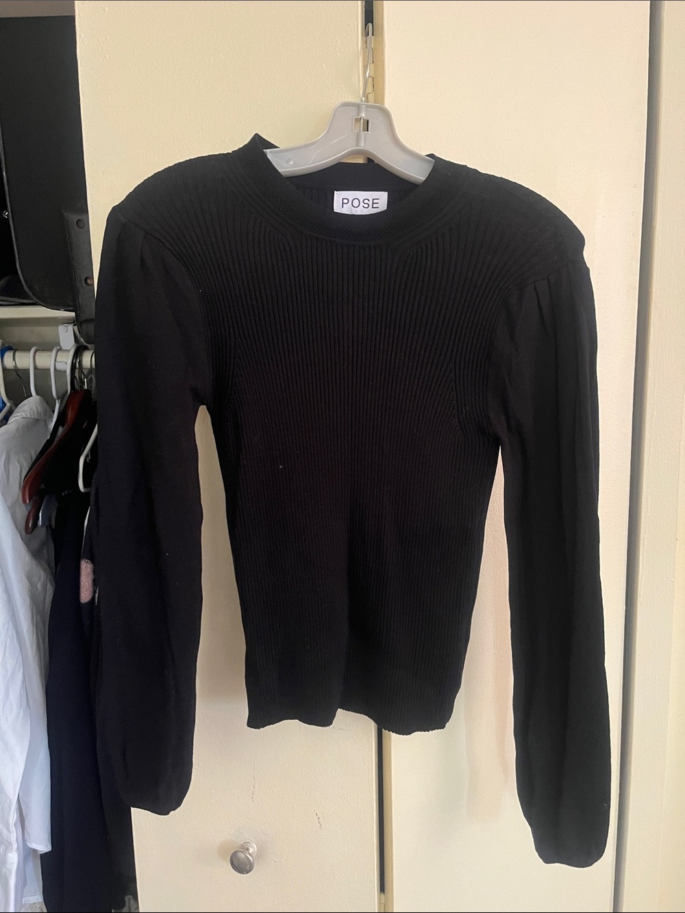 Black Ribbed Long Sleeve Tee